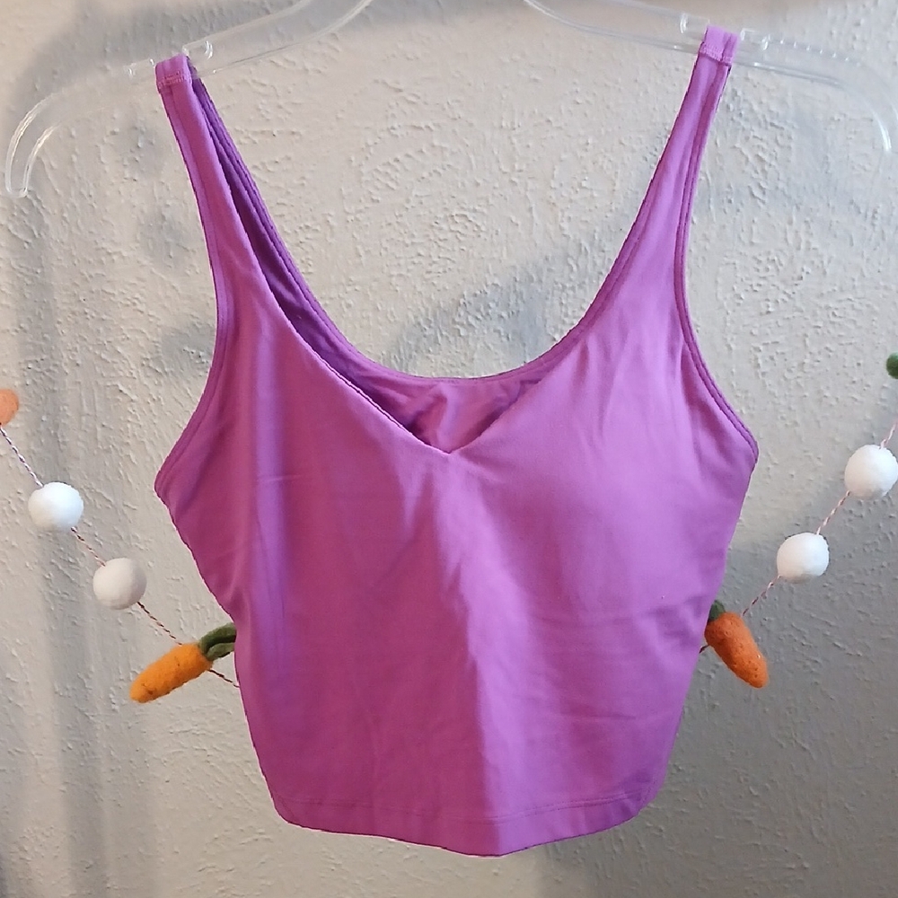 lululemon athletica Purple Scoop Neck Cropped Tank